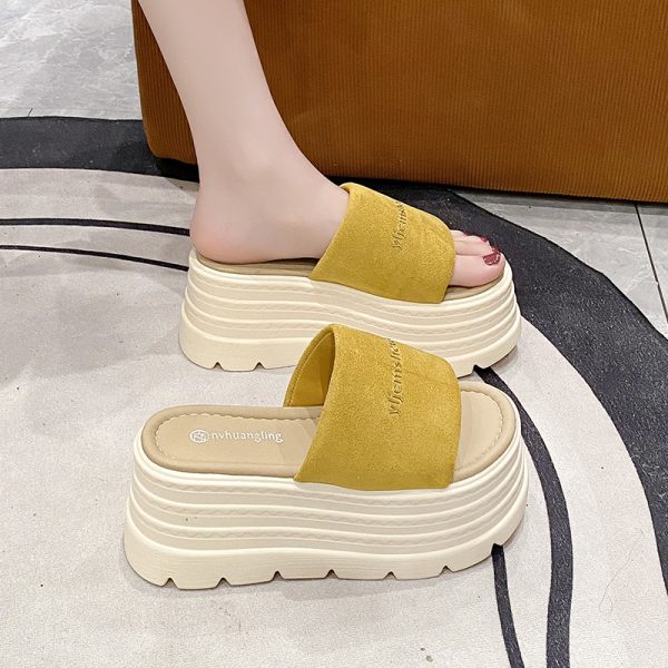 Thick-Soled Summer Sandals for Women - 2025 Fairy Style, Height-Increasing 8cm, Trendy Slippers for Skirts and Dresses