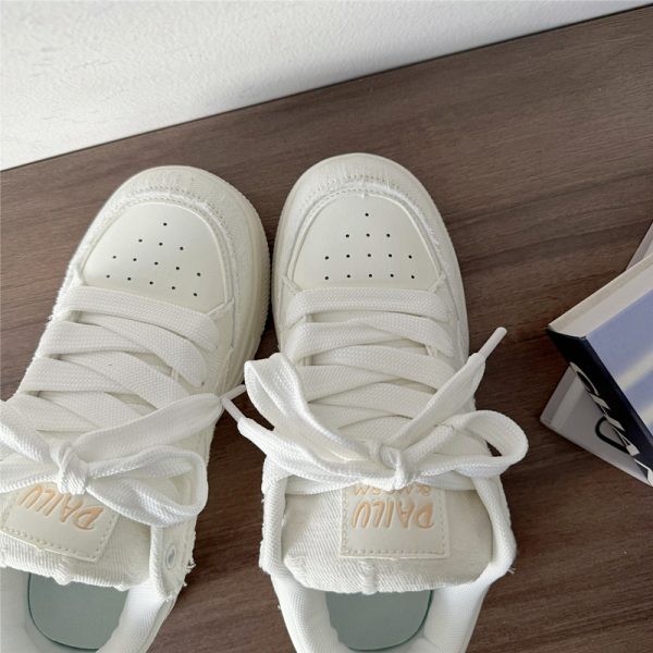 Thick-Soled White Bread Shoes for Men and Women - Niche Destructive Style, Versatile National Trend Sports and Skateboard Footwear