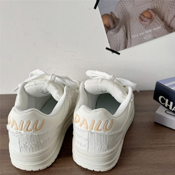 Thick-Soled White Bread Shoes for Men and Women - Niche Destructive Style, Versatile National Trend Sports and Skateboard Footwear