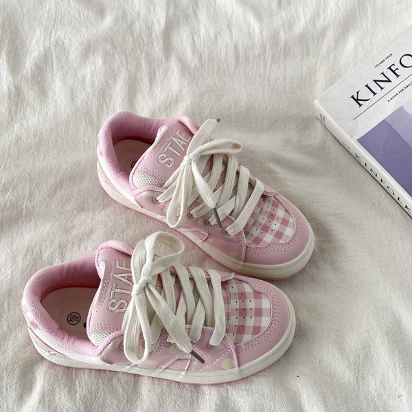 Thick-Soled White Bread Shoes for Women - 2025 Spring Autumn Retro Sports Sneakers, Versatile Y2K Style