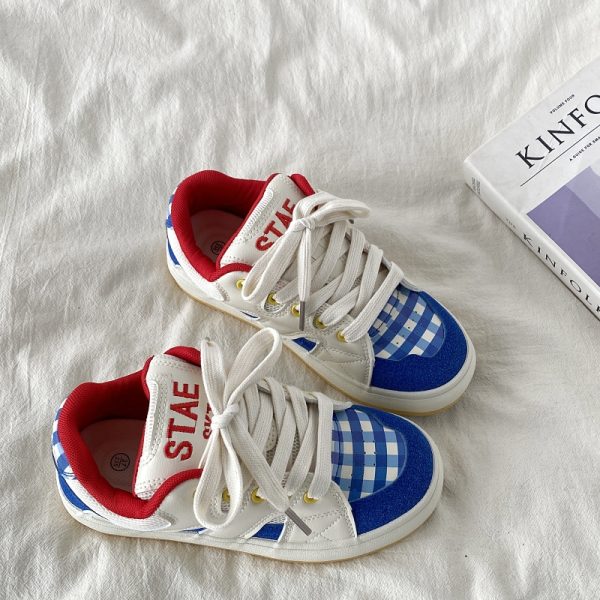 Thick-Soled White Bread Shoes for Women - 2025 Spring Autumn Retro Sports Sneakers, Versatile Y2K Style