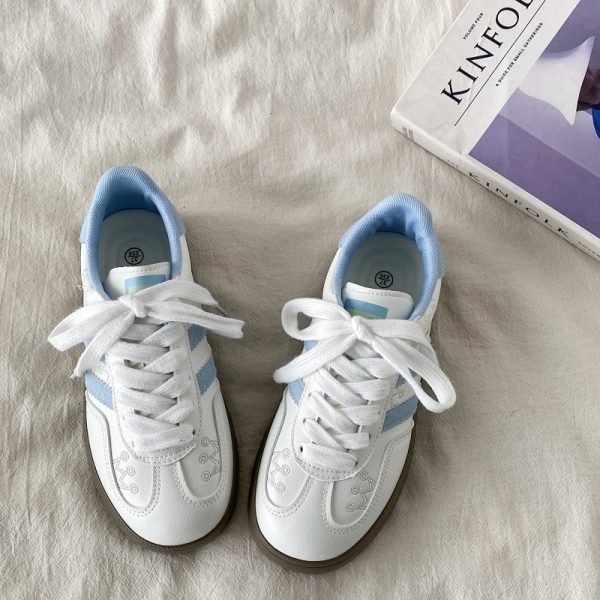 Thick-Soled White Casual Sneakers for Women - Han-Style Chic Spring 2025 Versatile Niche Footwear