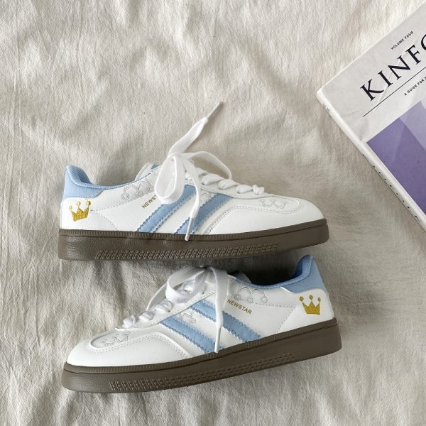 Thick-Soled White Casual Sneakers for Women - Han-Style Chic Spring 2025 Versatile Niche Footwear