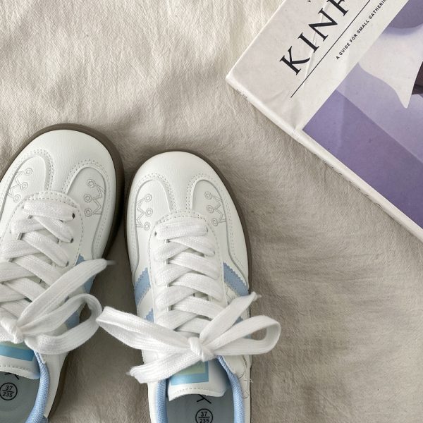 Thick-Soled White Casual Sneakers for Women - Han-Style Chic Spring 2025 Versatile Niche Footwear