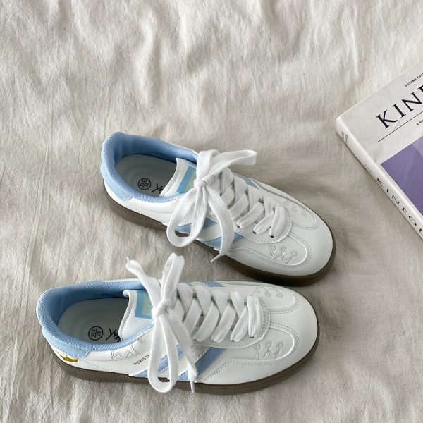 Thick-Soled White Casual Sneakers for Women - Han-Style Chic Spring 2025 Versatile Niche Footwear