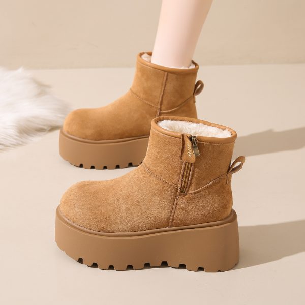 Thick-Soled Winter Snow Boots for Women, 2024 Height-Increasing Martin Boots with Plush Warm Northeastern Cotton
