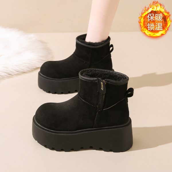 Thick-Soled Winter Snow Boots for Women, 2024 Height-Increasing Martin Boots with Plush Warm Northeastern Cotton
