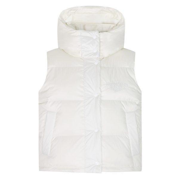 Thickened Warm Slim Fit Hooded Vest Jacket - Trendy Winter Outerwear with Slogan Design for Effortless Style