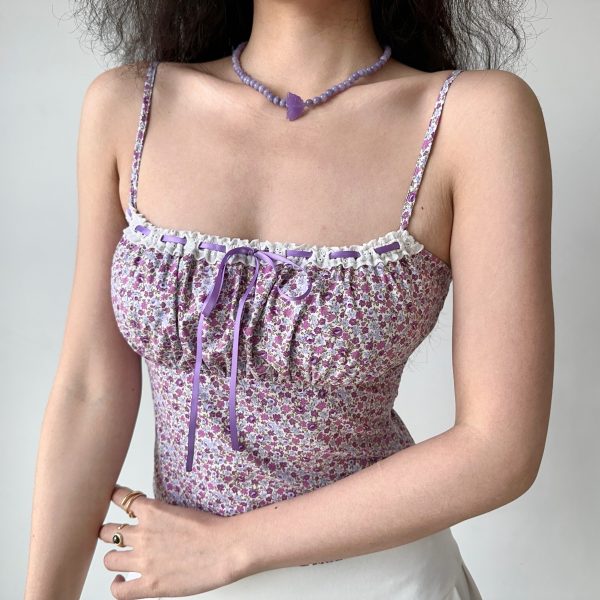 Three-Dimensional Cut Floral Camisole - Women's Slim Fit Sleeveless Top in European & American Style, Y2K Inspired Fashion