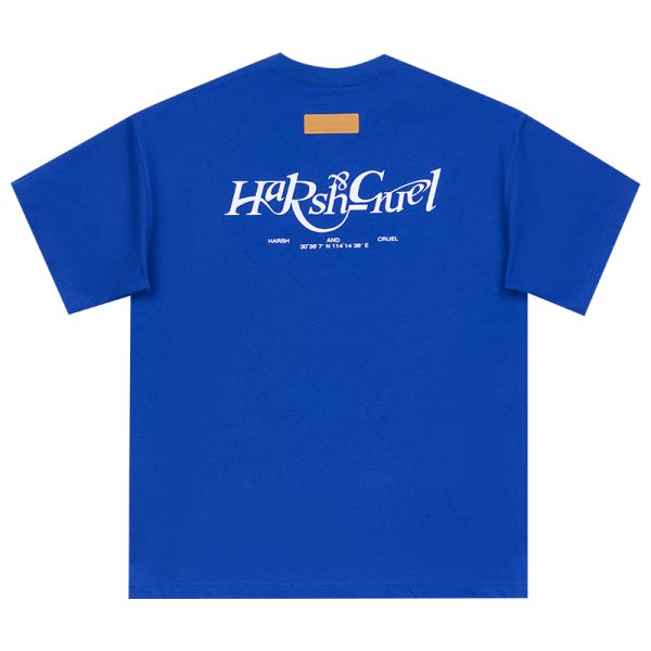 Three-Dimensional Plush Logo Text Cotton Knitted Short Sleeve T-Shirt - American Style Casual Fashion