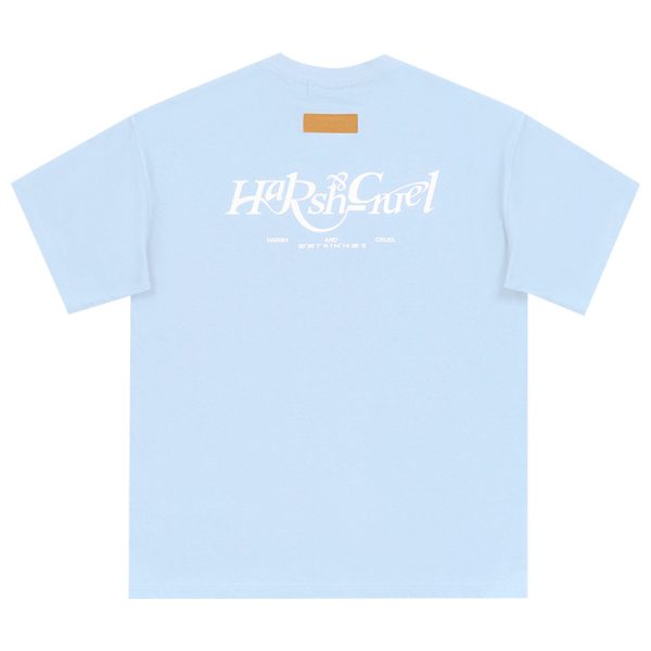 Three-Dimensional Plush Logo Text Cotton Knitted Short Sleeve T-Shirt - American Style Casual Fashion