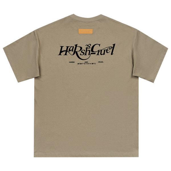 Three-Dimensional Plush Logo Text Cotton Knitted Short Sleeve T-Shirt - American Style Casual Fashion