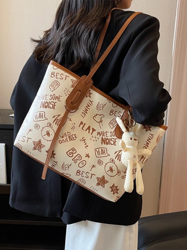 Trendy 2025 Women's Large Capacity Tote Bag - Versatile Commuter Shoulder Bag for Everyday Fashion