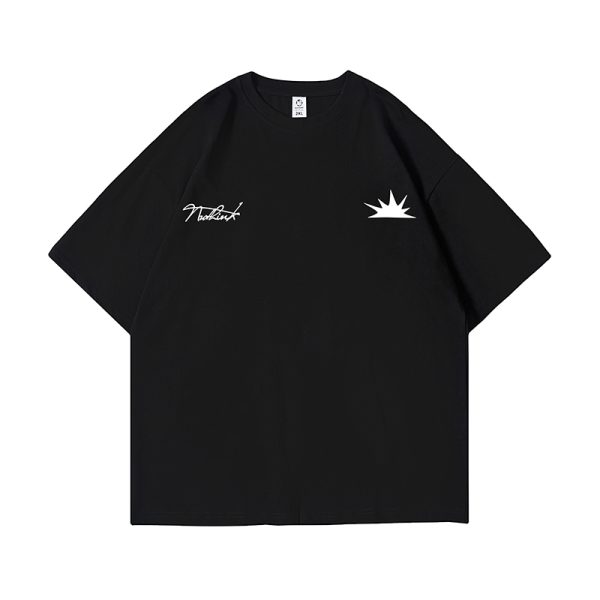 Trendy American Minimalist Short-Sleeve T-Shirt for Men, Loose Fit Plus Size Couple's Top for Spring Fashion