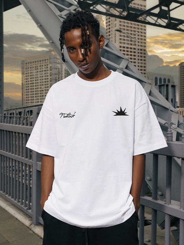 Trendy American Minimalist Short-Sleeve T-Shirt for Men, Loose Fit Plus Size Couple's Top for Spring Fashion
