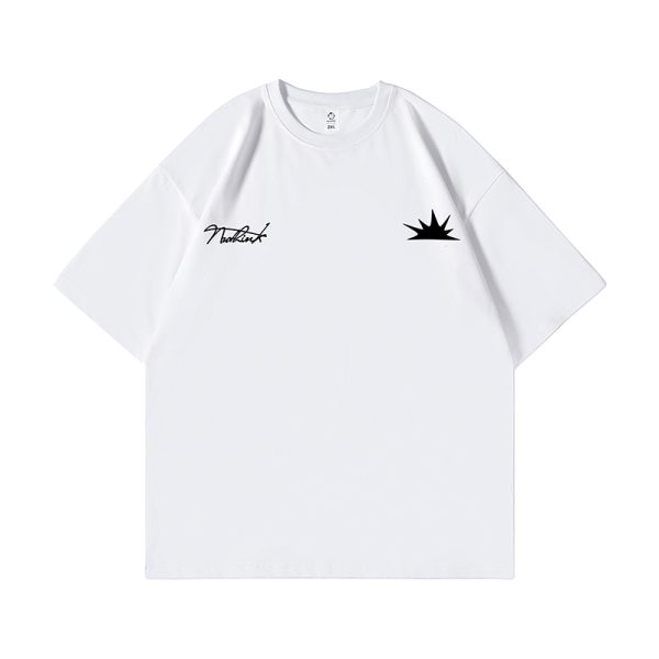 Trendy American Minimalist Short-Sleeve T-Shirt for Men, Loose Fit Plus Size Couple's Top for Spring Fashion