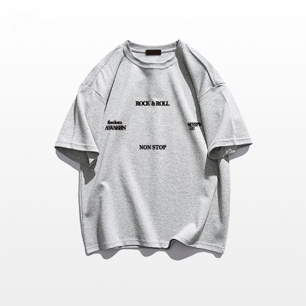 Trendy American Retro Letter Short-Sleeve T-Shirt for Men and Women, Pure Cotton, Plus Size, Loose Fit, Chic Hong Kong Style