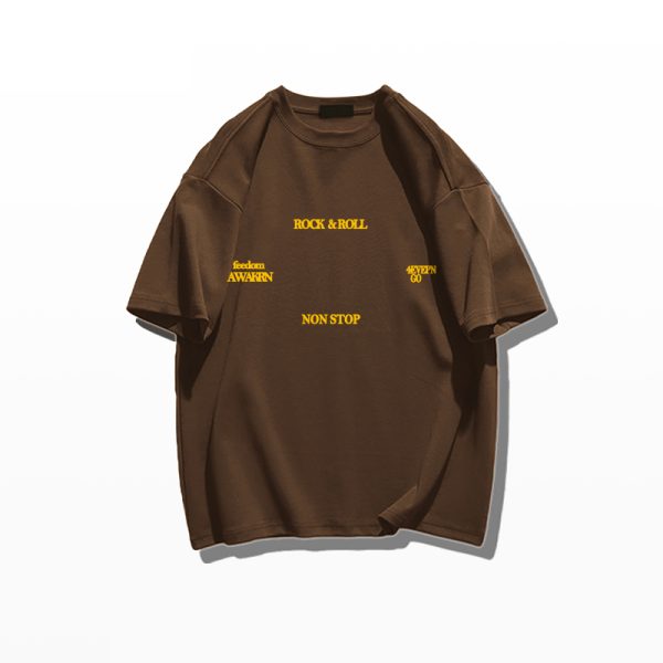 Trendy American Retro Letter Short-Sleeve T-Shirt for Men and Women, Pure Cotton, Plus Size, Loose Fit, Chic Hong Kong Style
