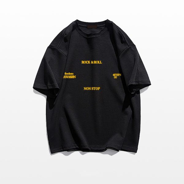 Trendy American Retro Letter Short-Sleeve T-Shirt for Men and Women, Pure Cotton, Plus Size, Loose Fit, Chic Hong Kong Style