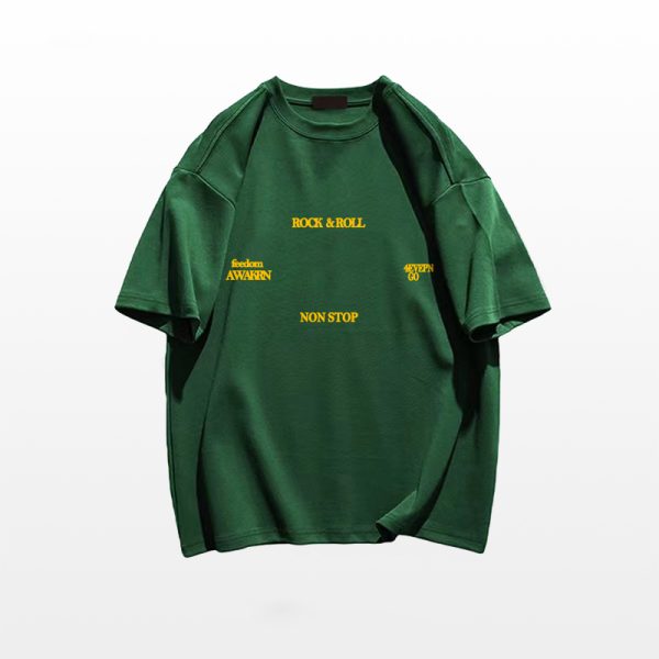 Trendy American Retro Letter Short-Sleeve T-Shirt for Men and Women, Pure Cotton, Plus Size, Loose Fit, Chic Hong Kong Style