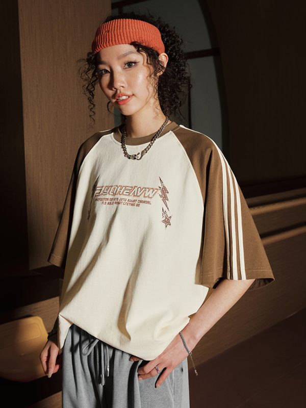 Trendy American Short Sleeve T-Shirt with Three Stripes - Unisex Sports Leisure Tee for Summer 2025 Fashion