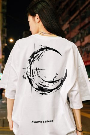 Trendy American-Style Printed Short Sleeve T-Shirt for Men and Women - Loose Fit Heavyweight Tee - Casual 90s Y2K Style