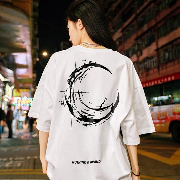 Trendy American-Style Printed Short Sleeve T-Shirt for Men and Women - Loose Fit Heavyweight Tee - Casual 90s Y2K Style