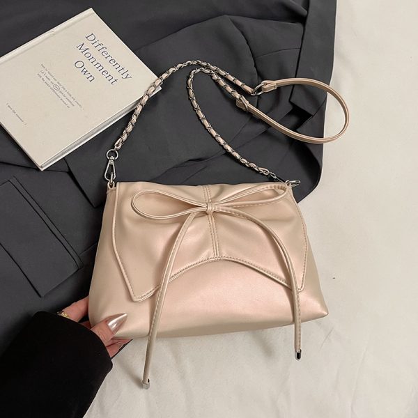 Trendy Ballet-Style Women's Shoulder Bag 2025 - Versatile Crossbody with Silver Chain - Fashionable High-End Feel