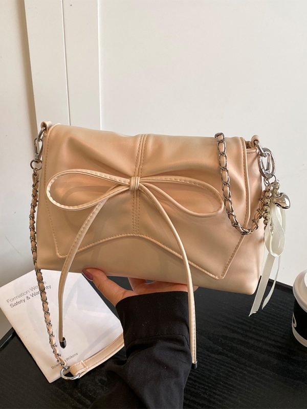 Trendy Ballet-Style Women's Shoulder Bag 2025 - Versatile Crossbody with Silver Chain - Fashionable High-End Feel