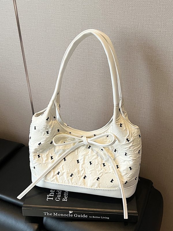 Trendy Bowknot Tote Bucket Bag for Women - High-End Versatile Shoulder Bag Style 2025