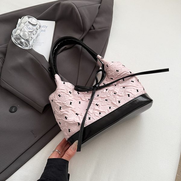 Trendy Bowknot Tote Bucket Bag for Women - High-End Versatile Shoulder Bag Style 2025