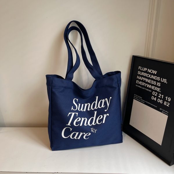 Trendy Canvas Tote Bag for Women, 2025 Casual Single-Shoulder Design, Spacious Student Bag, Everyday Essential