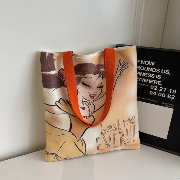 Trendy Cartoon Canvas Tote Bag for Girls - Large Capacity Shoulder Bag for School, Commuting, and Everyday Use