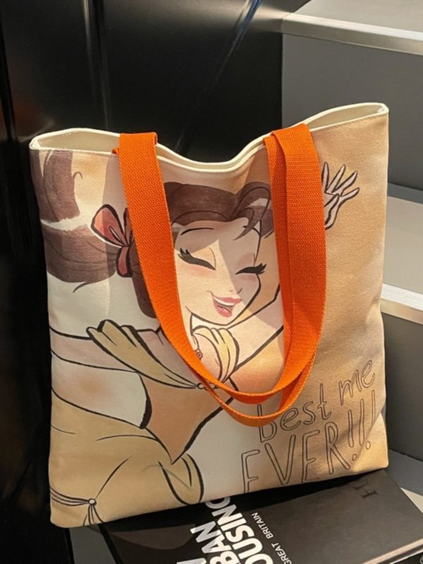 Trendy Cartoon Canvas Tote Bag for Girls - Large Capacity Shoulder Bag for School, Commuting, and Everyday Use