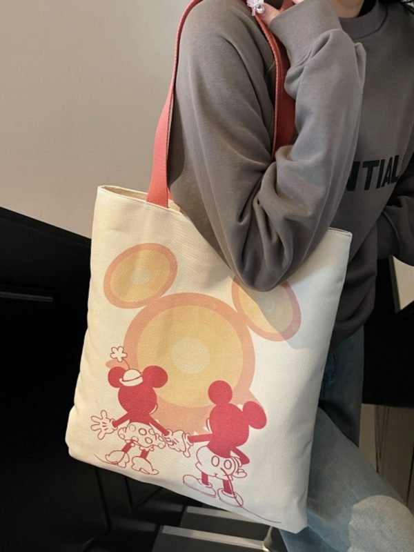 Trendy Cartoon Canvas Tote Bag for Girls - Large Capacity Shoulder Bag for School, Commuting, and Everyday Use