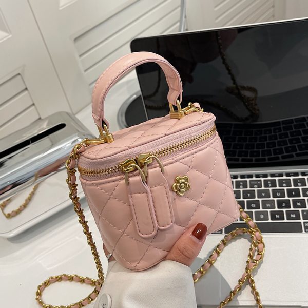 Trendy Diamond-Patterned Handbag for Women - Spring/Summer 2025 Shoulder & Crossbody Chain Bag - Chic Small Fashion Accessory