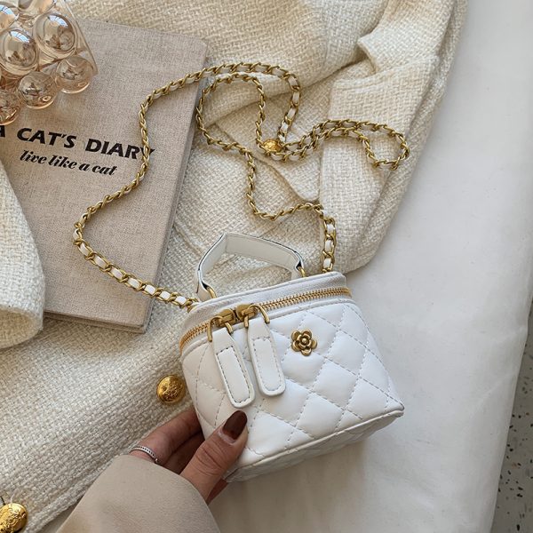 Trendy Diamond-Patterned Handbag for Women - Spring/Summer 2025 Shoulder & Crossbody Chain Bag - Chic Small Fashion Accessory