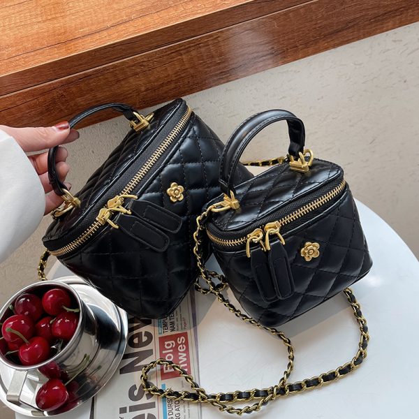 Trendy Diamond-Patterned Handbag for Women - Spring/Summer 2025 Shoulder & Crossbody Chain Bag - Chic Small Fashion Accessory
