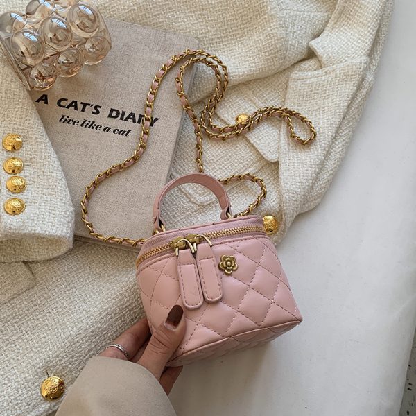 Trendy Diamond-Patterned Handbag for Women - Spring/Summer 2025 Shoulder & Crossbody Chain Bag - Chic Small Fashion Accessory