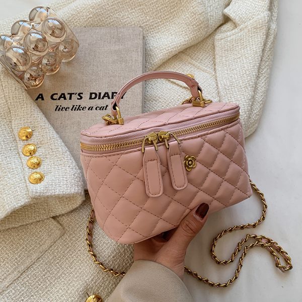 Trendy Diamond-Patterned Handbag for Women - Spring/Summer 2025 Shoulder & Crossbody Chain Bag - Chic Small Fashion Accessory