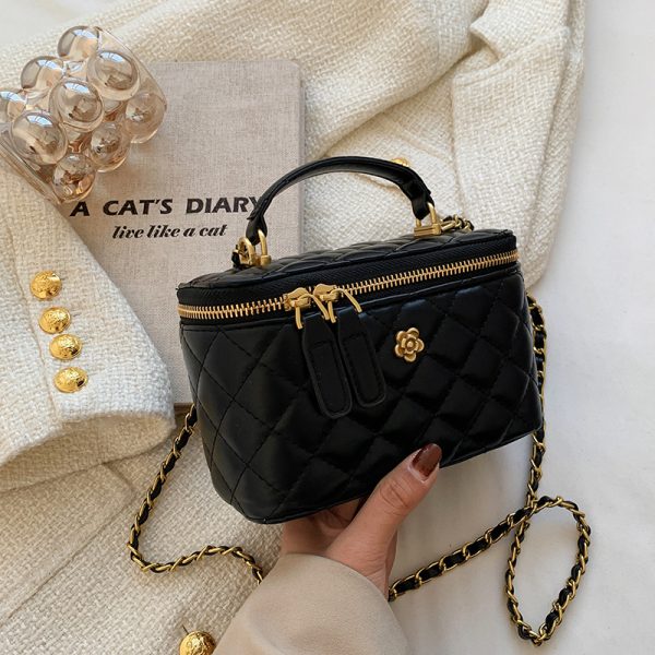 Trendy Diamond-Patterned Handbag for Women - Spring/Summer 2025 Shoulder & Crossbody Chain Bag - Chic Small Fashion Accessory