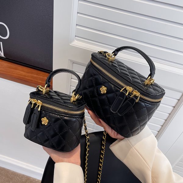 Trendy Diamond-Patterned Handbag for Women - Spring/Summer 2025 Shoulder & Crossbody Chain Bag - Chic Small Fashion Accessory