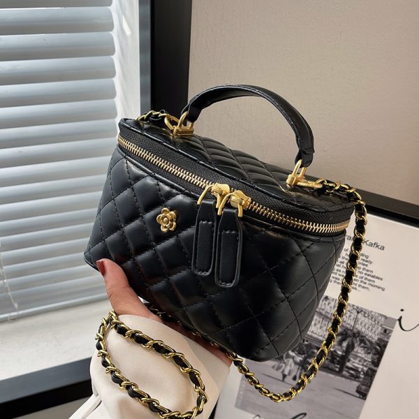 Trendy Diamond-Patterned Handbag for Women - Spring/Summer 2025 Shoulder & Crossbody Chain Bag - Chic Small Fashion Accessory