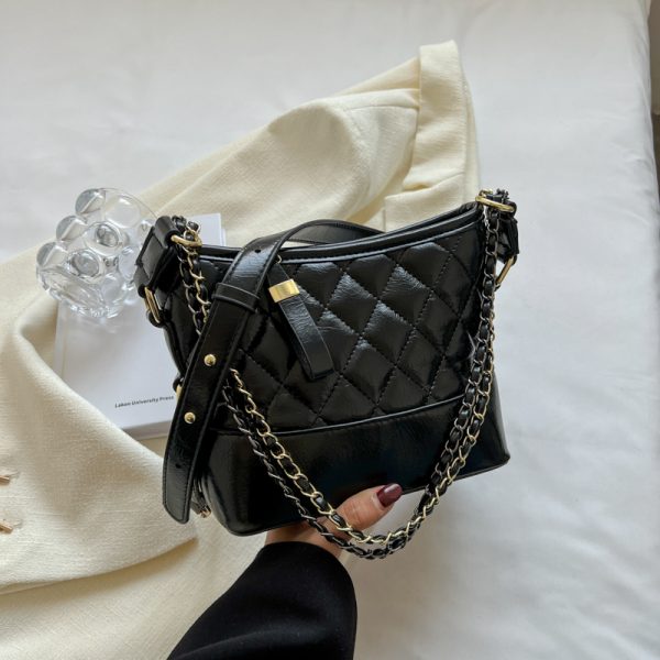 Trendy Diamond Quilted Chain Shoulder Crossbody Bag for Women - Versatile Slouchy Style for Spring and Summer 2025 Fashion