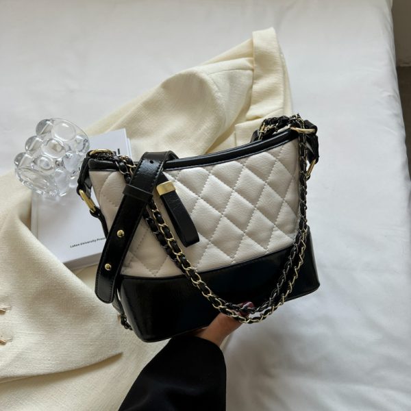 Trendy Diamond Quilted Chain Shoulder Crossbody Bag for Women - Versatile Slouchy Style for Spring and Summer 2025 Fashion