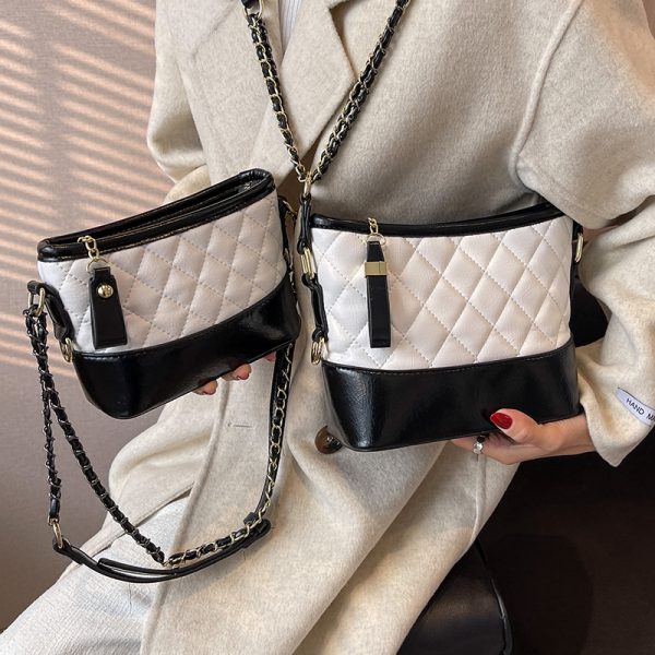 Trendy Diamond Quilted Chain Shoulder Crossbody Bag for Women - Versatile Slouchy Style for Spring and Summer 2025 Fashion