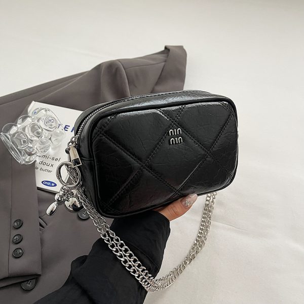 Trendy Diamond Quilted Square Bag for Women, Korean Style INS Fashion, Summer 2025 Shoulder Bag, Small Chanel-Inspired Design