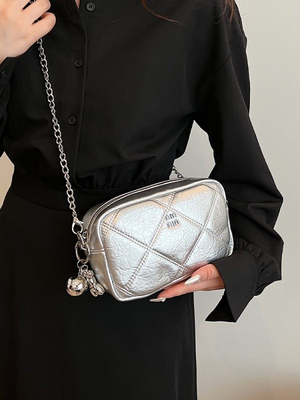 Trendy Diamond Quilted Square Bag for Women, Korean Style INS Fashion, Summer 2025 Shoulder Bag, Small Chanel-Inspired Design