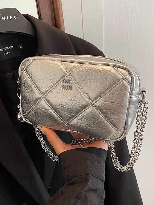 Trendy Diamond Quilted Square Bag for Women, Korean Style INS Fashion, Summer 2025 Shoulder Bag, Small Chanel-Inspired Design