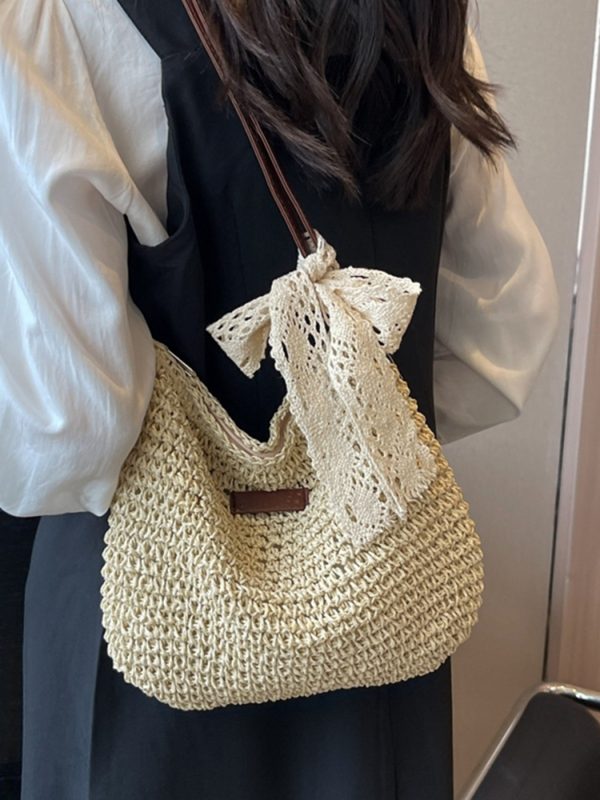 Trendy French-Style Woven Straw Crossbody Bag for Women - Versatile Bohemian Beach Bag for Autumn 2025